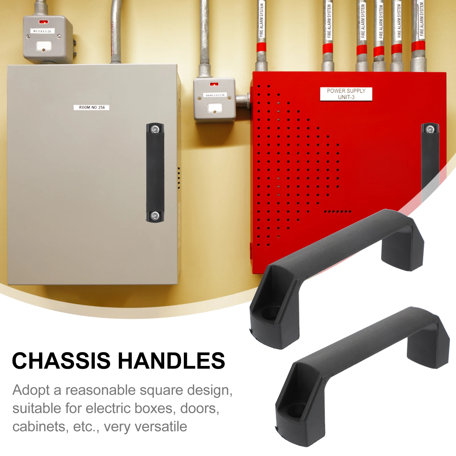 

8 pcs Sturdy Square Handle Durable Nylon Cabinet Pulls Modern Door Knobs Home Wardrobe Closet Chassis Handles Electric Box Pulls