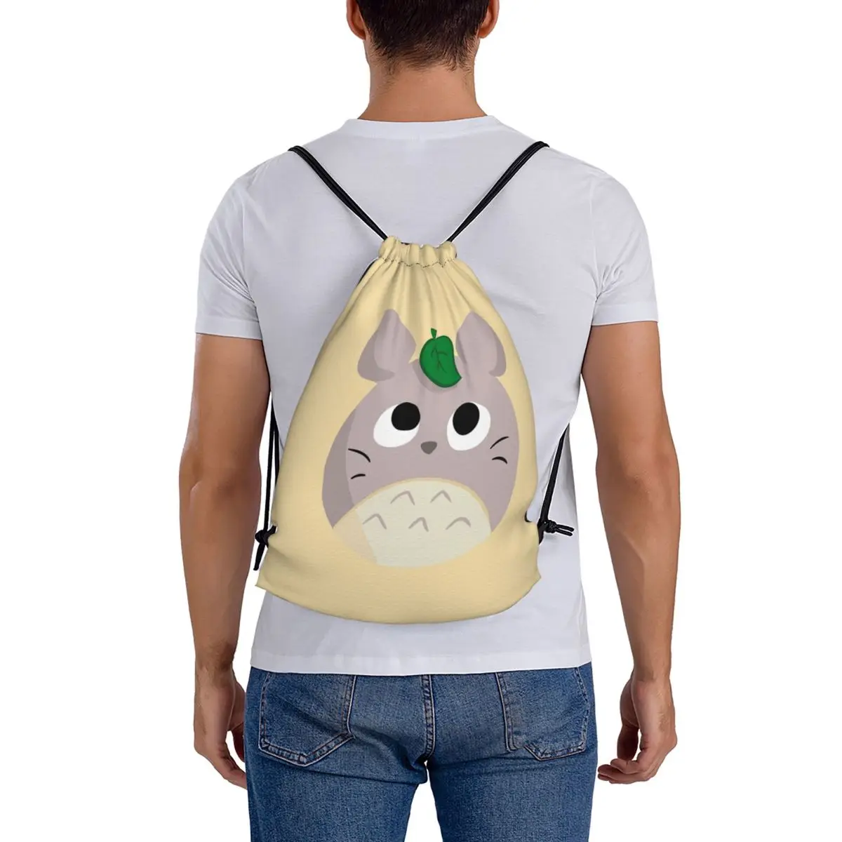 Japanese Forest Monster Mouse Backpacks Fashion Drawstring Bags Storage Bag Book Bags for Man Woman School