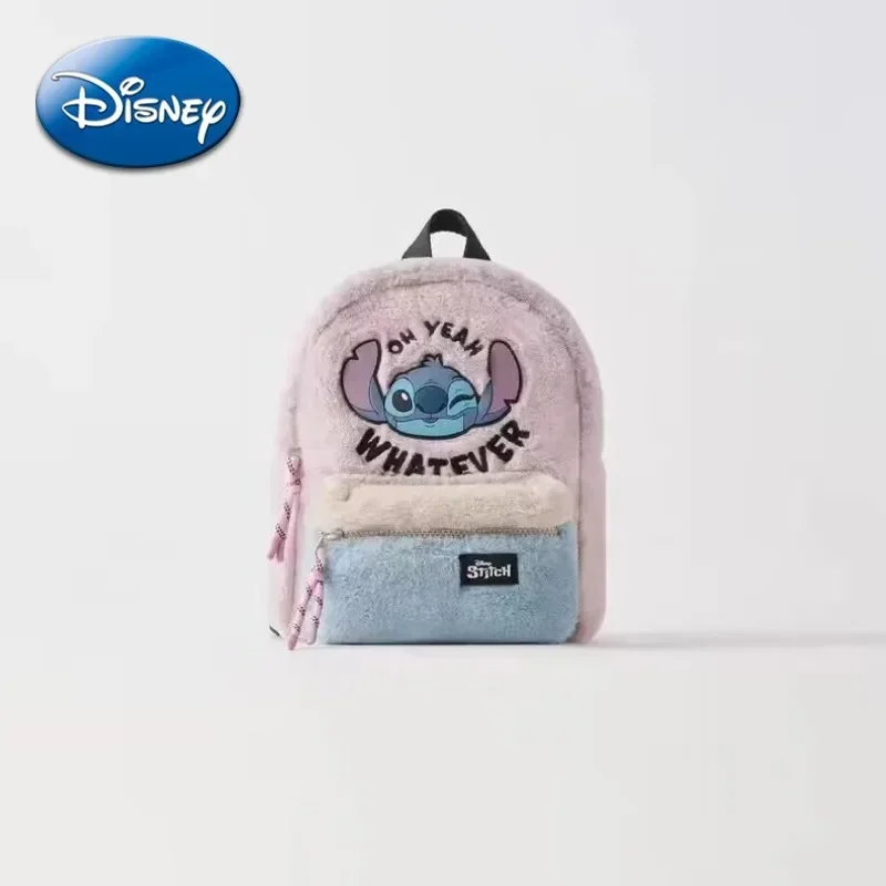 

2025 New Backpack Kindergarten Children Bag Girls Disney Stitch Plush Mini Fashion Leisure Traveling Boys Autumn and Winter Gift