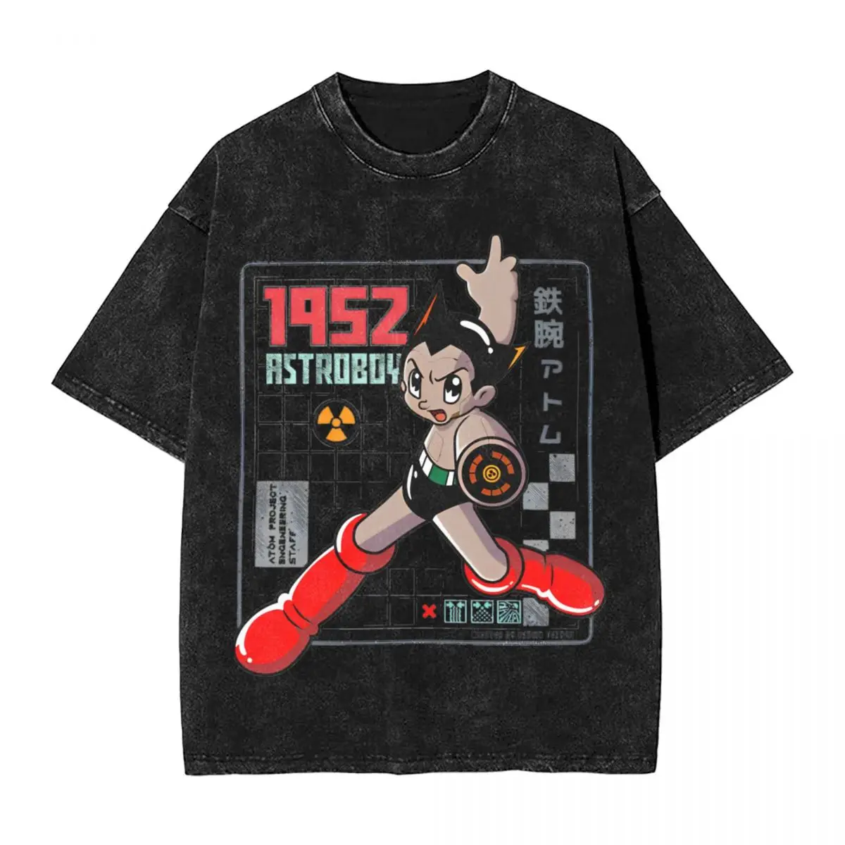 Astro Boy Manga Anime Washed T Shirt Streetwear Vintage T-Shirt Mighty Atom Astroboy Tee Shirt for Men Women  Oversize Summer