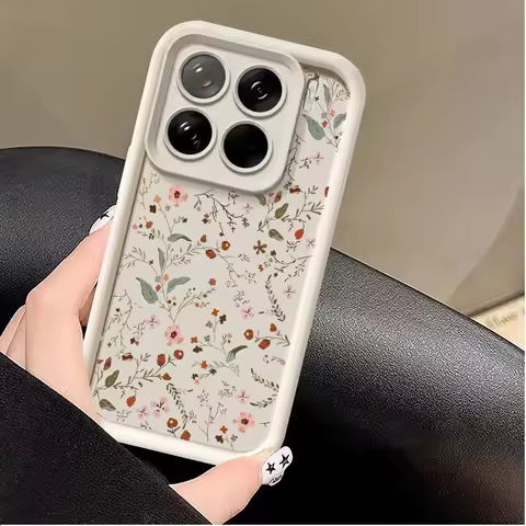 INS Korean Floral Flower Print Phone Case For Xiaomi 15T Pro 14T POCO X7 X3 X5 X6 F5 F3 X5 F7 M7 M3 M6 Pro F8 15 Ultra 5G Cover