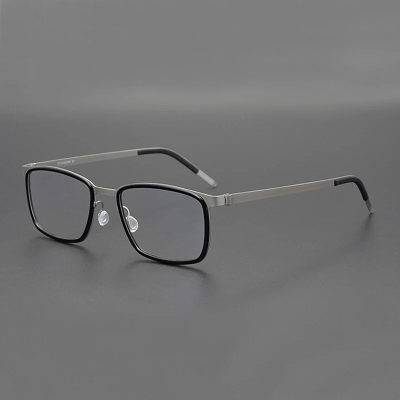 Denmark Brand Ultralight Rectangle Glasses Frame for Men Titanium Eyeglasses Women High-end Quality Screwless Eyewear 9711