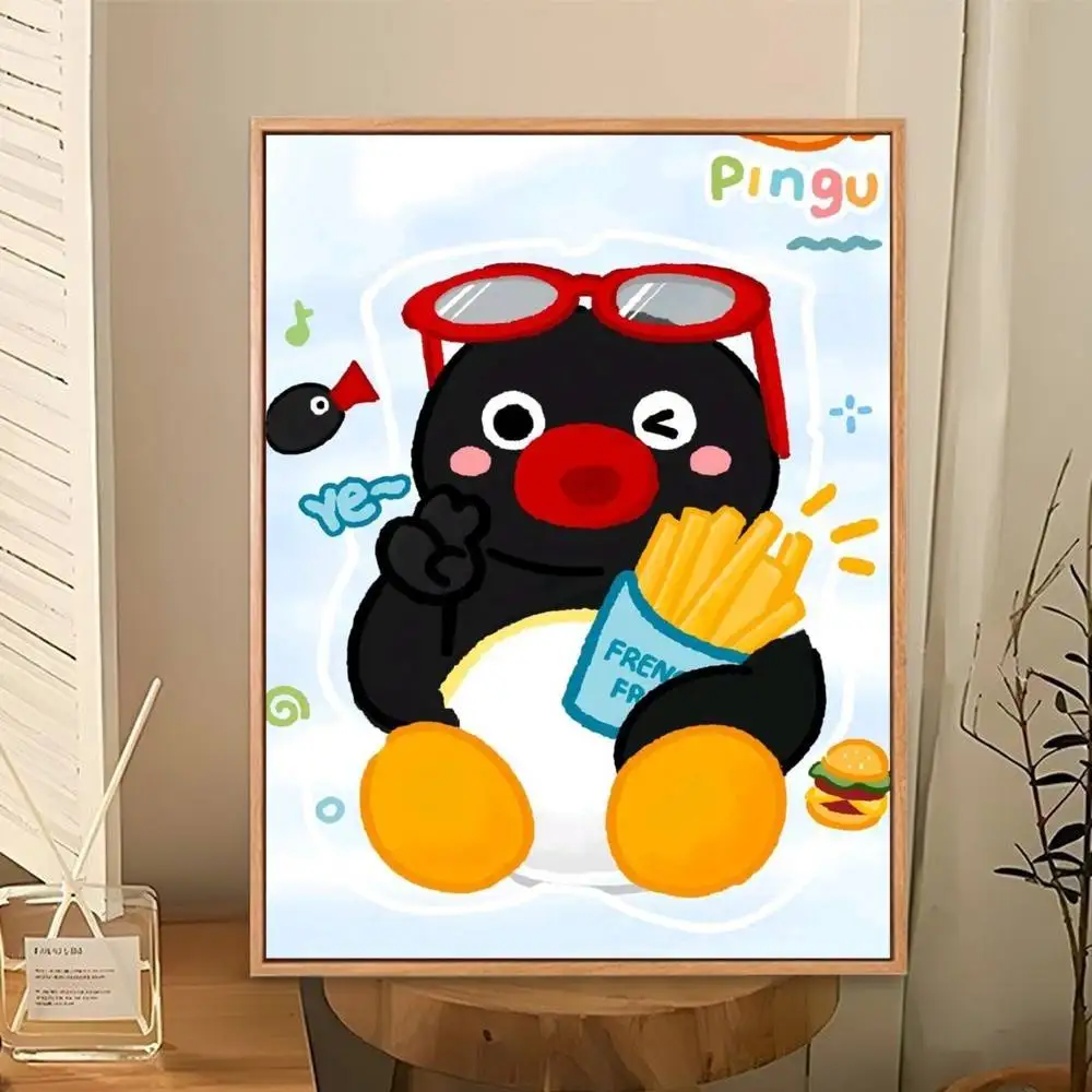Cartoon Cute Pingu Penguin Poster Perfect Space Sticker Self Adhesive for Office Home Theater Wall