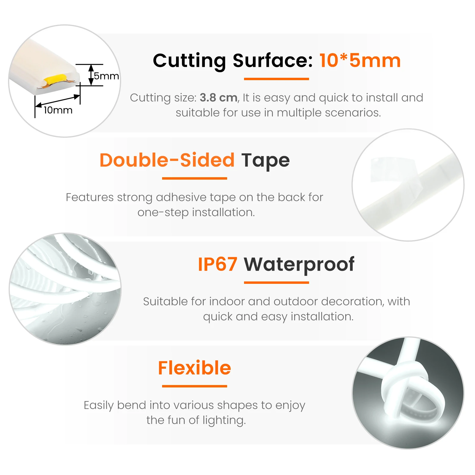 12 فولت COB LED قطاع ضوء شريط مرن هايت مشرق 320 المصابيح/م الاتحاد الأوروبي الولايات المتحدة المملكة المتحدة الاتحاد الأفريقي طقم الطاقة IP67 مقاوم للماء الدافئة الطبيعية الأبيض ديكور المنزل