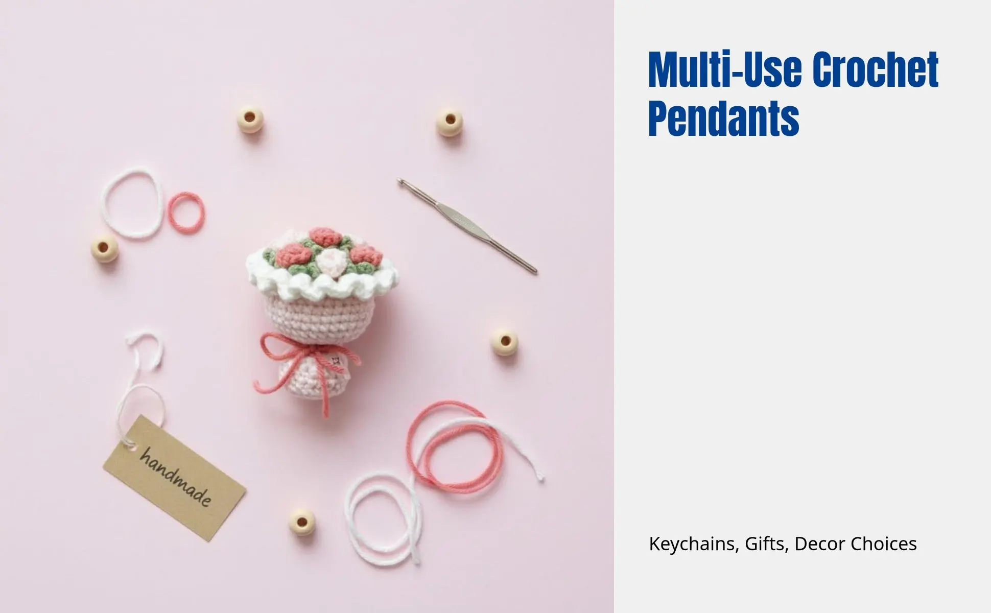 Yarn Crochet DIY Kit, Mini Flower Cluster Keychain, Handmade, Car Keychain, Gift