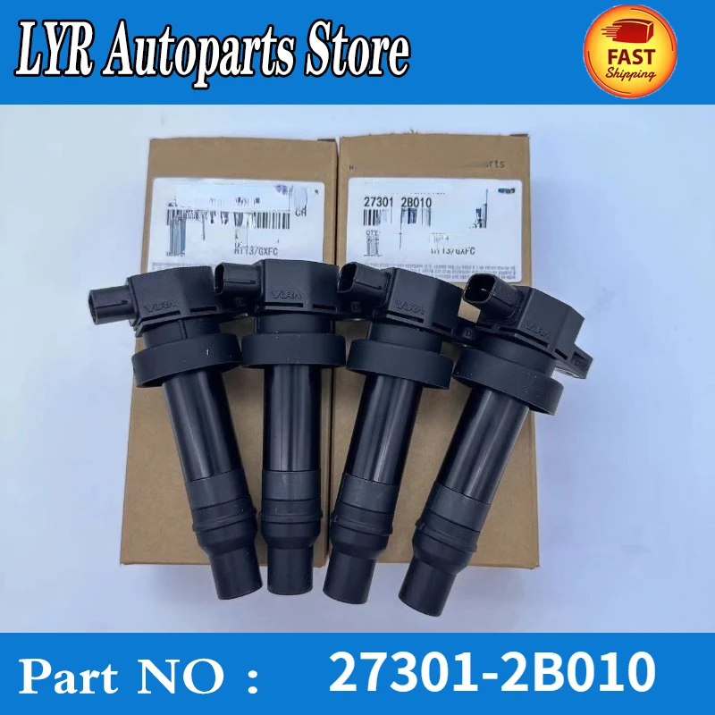 

Катушка зажигания 27301-2B010 273012B010 для Hyundai Accent Elantra GT i30 Kia Soul Rio Forte Koup Cee'D 1.6L 2010-2019, 4 шт. в комплекте