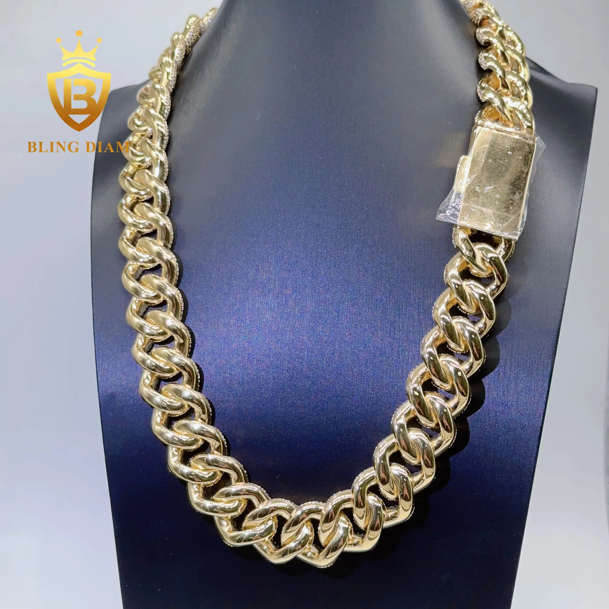 Custom Fine Jewelry Super Big 22.6mm Gold Color Hiphop Chain 5a+ Cz Cuban Link Chains for Men