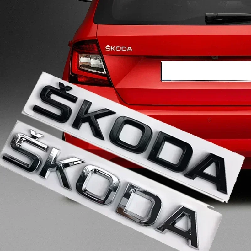 ABS Letter Emblem Sticker for Skoda RS Yeti Fabia Superb Octavia Kodiaq Karoq Tour Rapid Car Rear Trunk Badge Auto Accessories