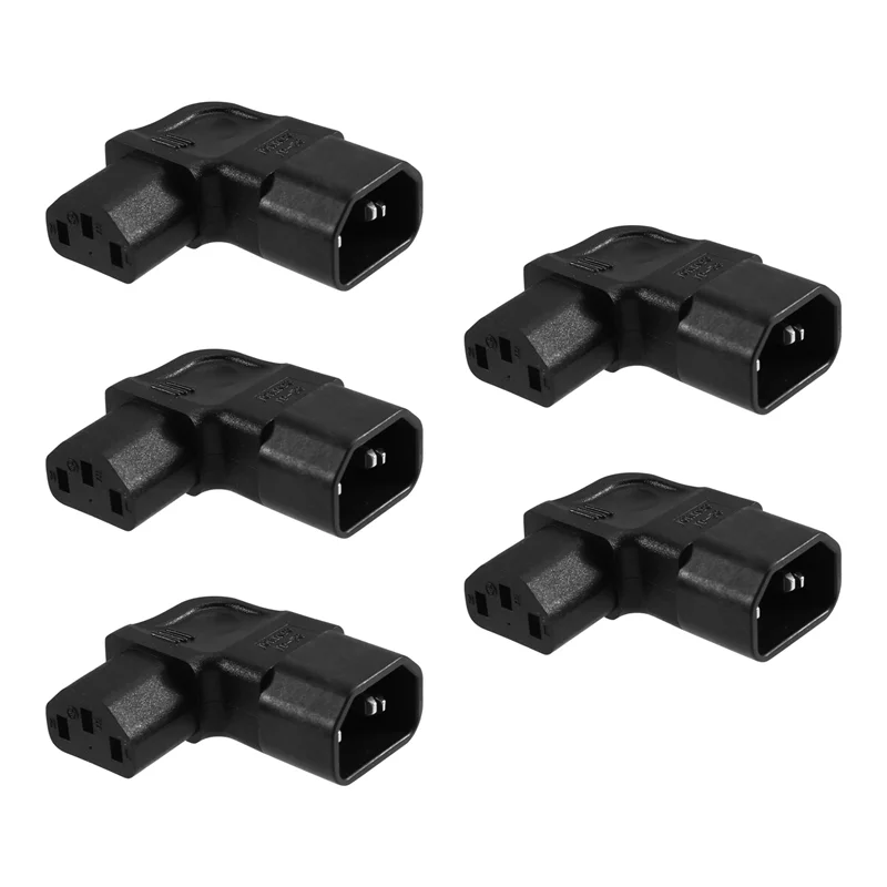 Power IEC 320 C14 Naar C13 AC Adapter 3 Pin Man-vrouw Verlengen Linker Hoek AC Converter 3 Pin IEC 320