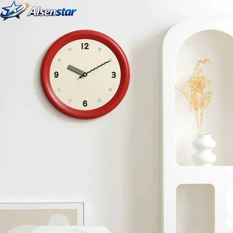 Wall Clock Round Kitchen Japanese Aesthetic Wall Watch Bathroom
