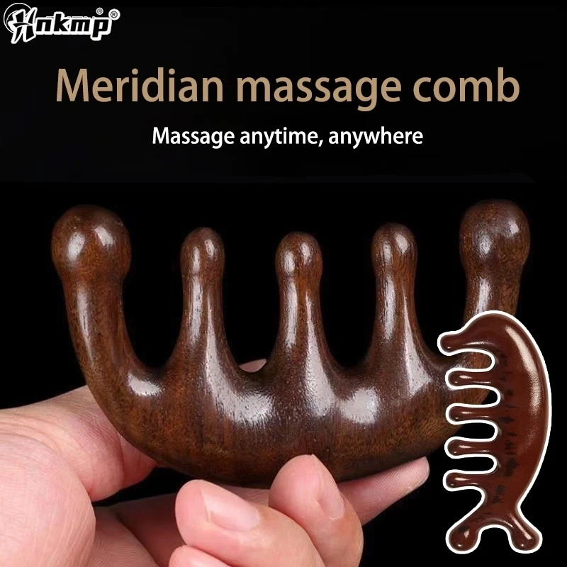 

Body Meridian Massage Comb Resin Five Wide Tooth Comb Acupuncture Helper Blood Circulation Anti-static Smooth Hair