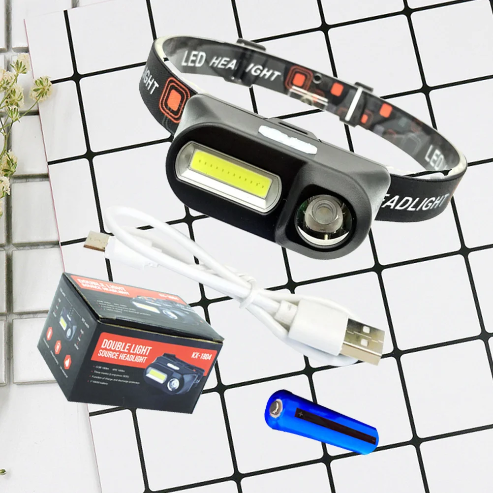 تدوير 6 أوضاع إضاءة للمصابيح الأمامية مصباح يدوي قابل لإعادة الشحن ضوء فائق السطوع للتخييم والمشي لمسافات طويلة والجري والمشي USB #4