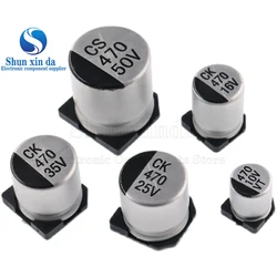 10PCS SMD Aluminum Electrolytic Capacitor 1UF 2.2UF 4.7UF 10UF 22UF 47UF 100UF 220UF 330UF 470UF 1000UF 6.3V 10V 16V 25V 35V 50V