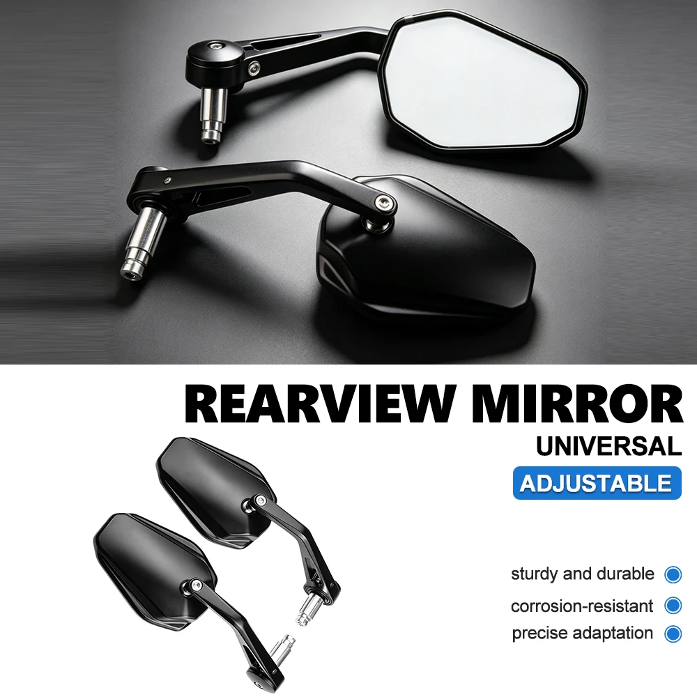 Motorcycle handlebar end mirror/side mirror E24 E-mark, suitable for Royal Enfield Classic 350 Interceptor Moto Rearview Mirror