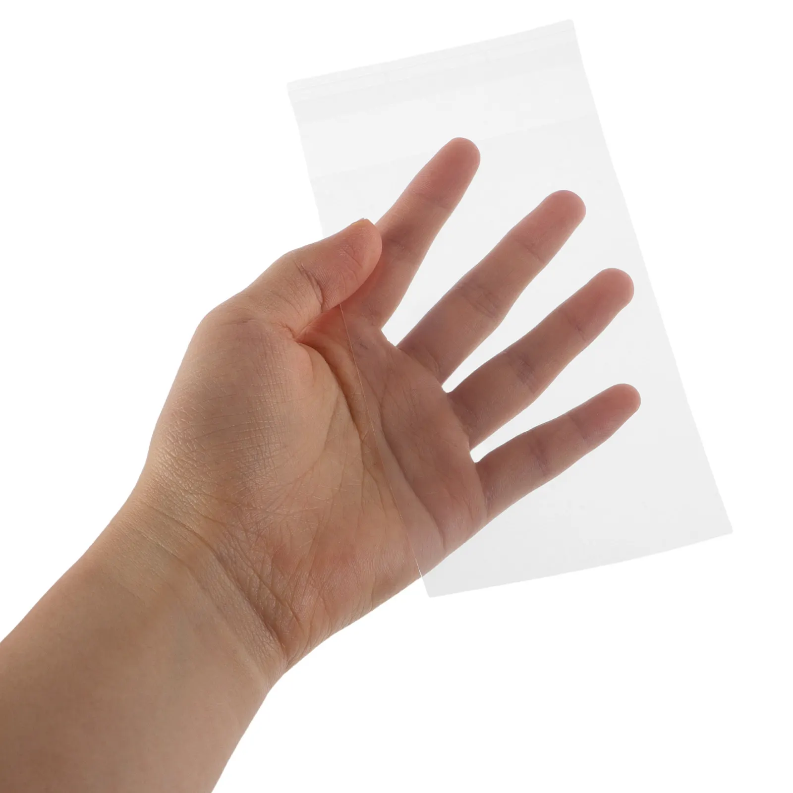 200Pcs Small Card Protective Sleeves 3 Inch Clear Plastic Self-Sealing Bags Enhanced Aesthetic Appeal for Trade Shows Desk