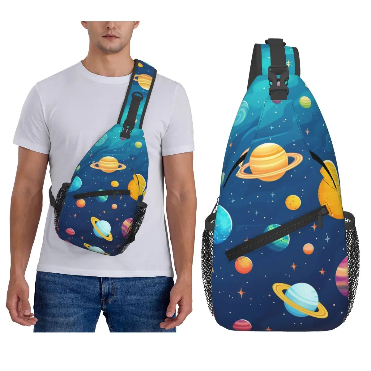 

Нагрудная сумка с солнечной системой, космические планеты, Вселенная, мужской рюкзак через плечо, нагрудная сумка, дорожный походный рюкзак, сумка на плечо