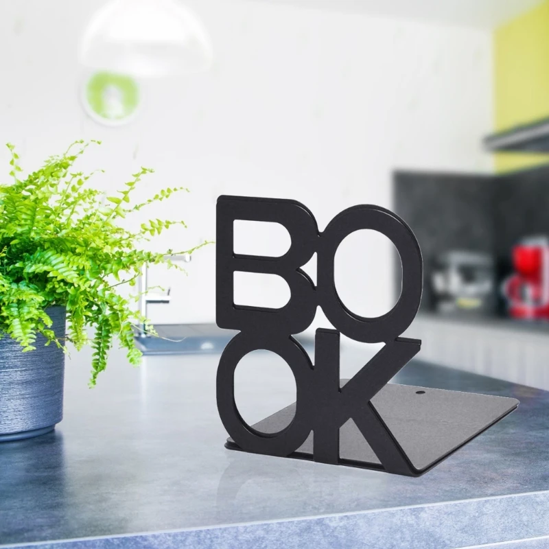 Book Supports for Shelves Metal Decorative Book Ends for Children Desktop Bookends Non-skid Metal Bookends Books Holder