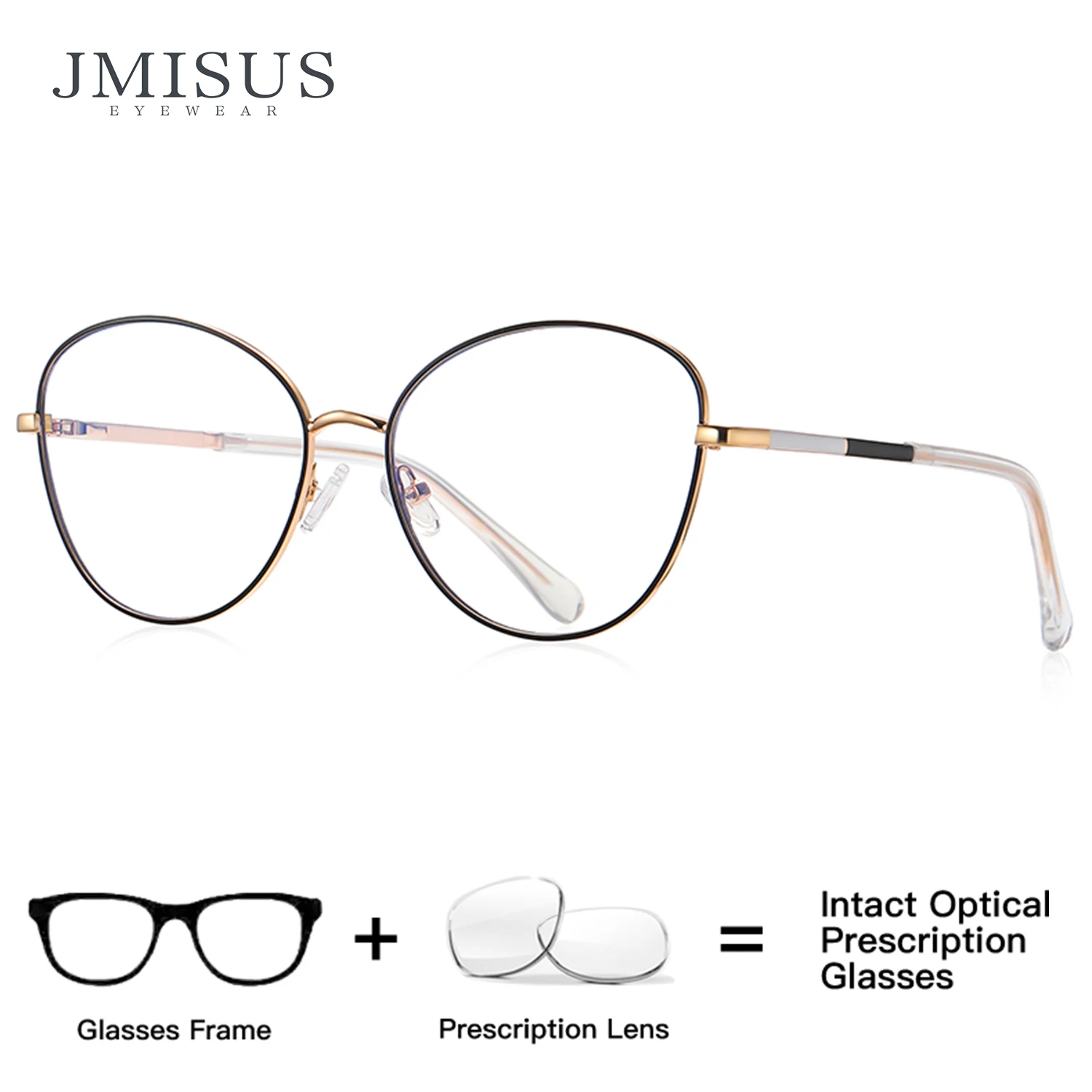

JMISUS Fashion Hexagon Prescription Eyeglasses for Women High-quality Metal Custom Photochromic Computer Optical Glasses