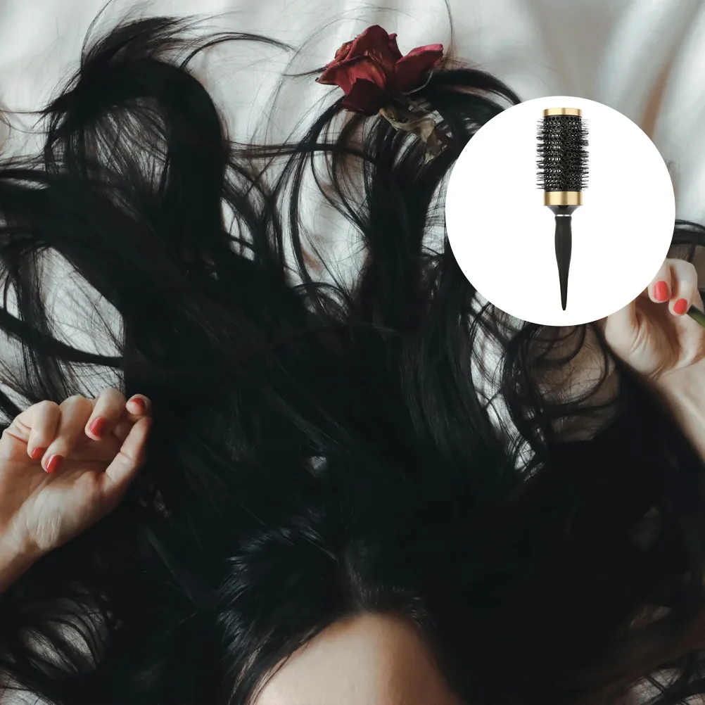 

Curling Comb Hairbrush Styling Tools Roller Black Women Professional Hairdressing Salon Use Travel Smooth Teeth Free Hair