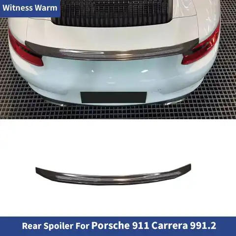 For 911 991.2 Carbon Fiber Fiblerglass Rear Spoiler Splitter Wing for Porsche 911 Carrera 991 2016-2018