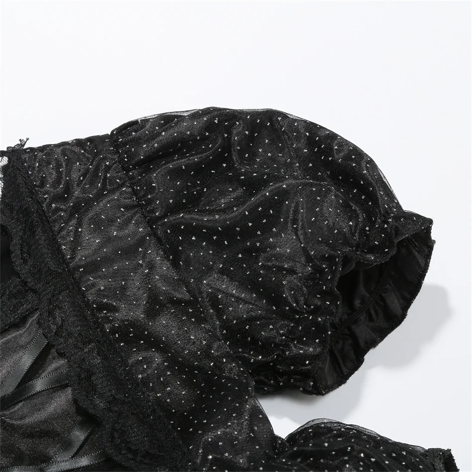 Evil Queen Halloween Cosplay Costume Girl Black Witch Princess Dress Kid Birthday Carnival Party Clothes Stage Performance Frock image 3