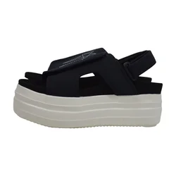 Men Platform Sandals Casual Women Canvas Luxury Trainers Height Increasing High Street Summer Black Shoes