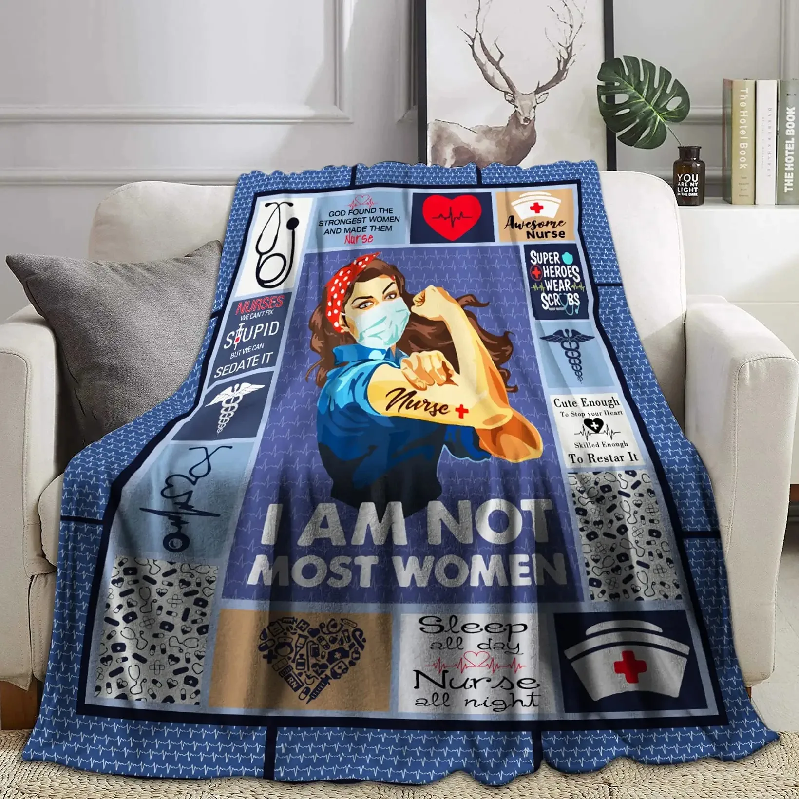 Gifts for Women Nurses Blanket Soft Warm Flannel Throw Blanket Nurses Week Appreciation Nursing Student Graduation Birthday Gift