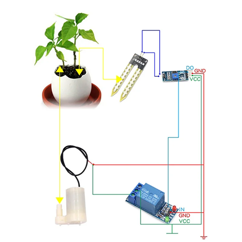 

A92Z 5X модуль автоматического орошения DIY Kit модуль автоматического полива обнаружения влажности почвы автоматический насос воды