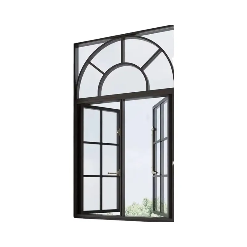 Customization European Style Aluminum Alloy Horizontal Folding Casement Sliding Windows Magnetic Screen Louver Design Windproof