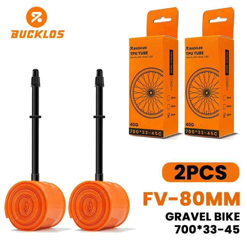 BUCKLOS Fahrradschlauch TPU 700C Fahrrad-Innenschlauch Ultraleicht Verschleißfest Rennrad Gravel Radfahren Reifenschläuche Fahrradreifenteile