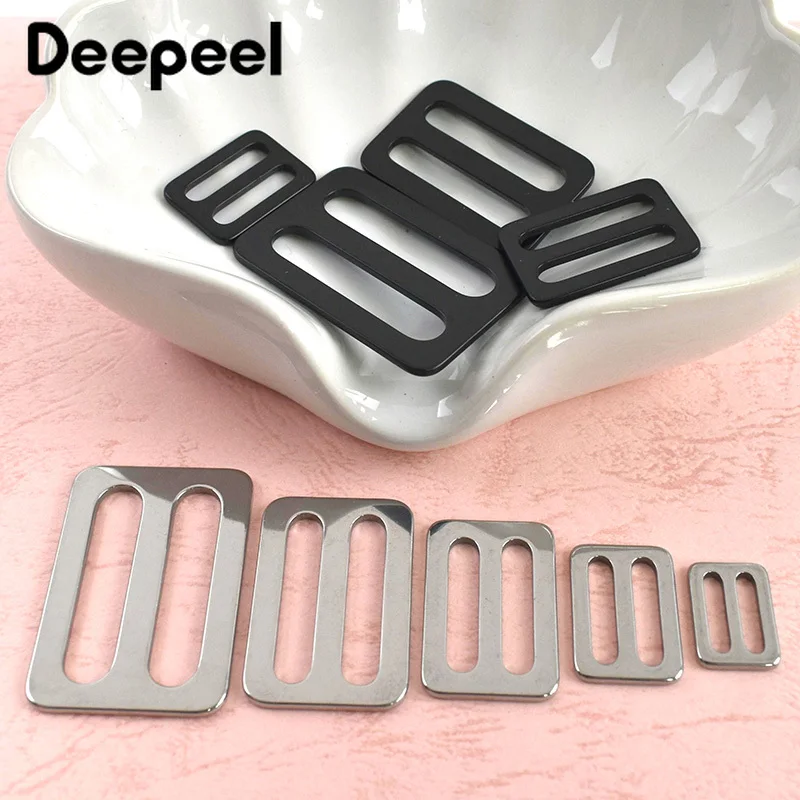 

5/10Pcs 15-50mm Stainless Steel Tri-Glides Slider Buckles for Bag Strap Adjust Ring Pet Collar Belt Buckle Hardware Accessories