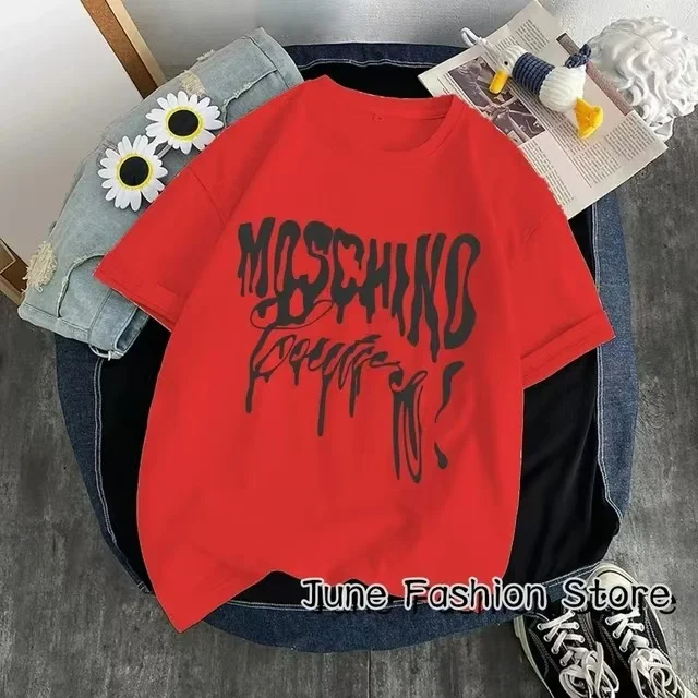 2024 New Summer Women Cotton T-Shirt Fashion Brand Clothing Girls Luxury Letter Graphic Tops Tees Female Casual Streetwear