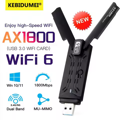AX1800 USB WiFi 6 USB 3.0 Adapter Dual Band 2.4G/5Ghz Wi-Fi Receiver Dongle Wifi Network Card Wireless For PC Laptop Win10/11
