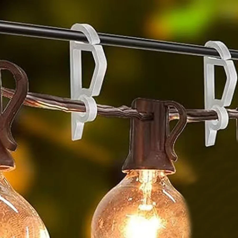 

20pcs Light Hanging Hooks Plastic Gutter Clips For Outdoor Christmas Holiday Decoration String Fairy Led Rope Lights Waterproof