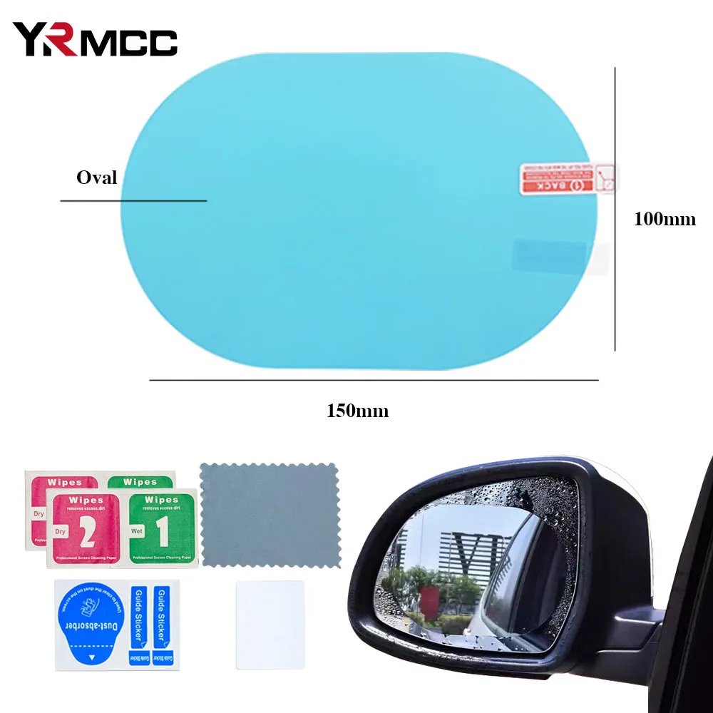 2pc Car Mirror Rain-proof Film Car Rearview Mirror Waterproof Film Window Glass Anti-Fog Anti-reflective Sticker Auto Accessores