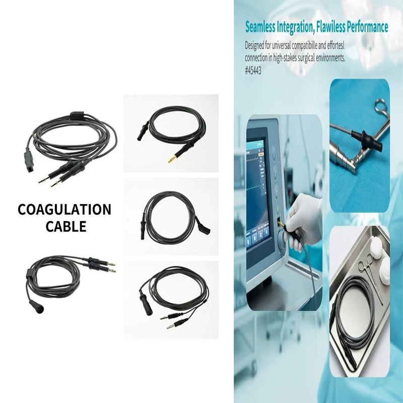 1PCS Monopolar Connecting Cable  Reusable Monopolar Forceps Cable Silicone Wire With 3/4/5/6.3/8mm Banana Male Female Connector