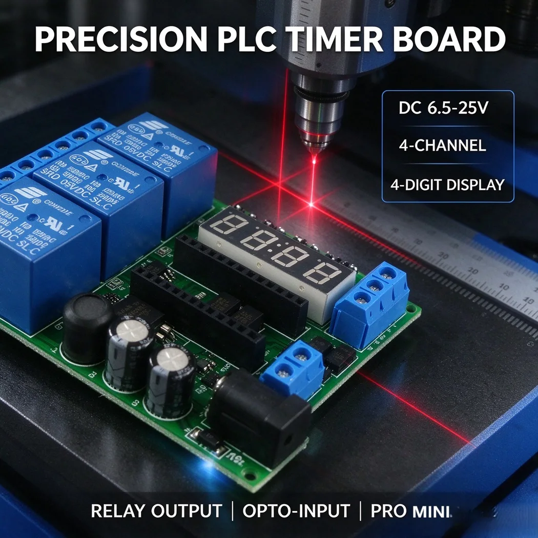 4CH Relay Module Opto Isolated NPN Input Arduino Pro Mini Slot Digital Tube Timer Delay Controller Board