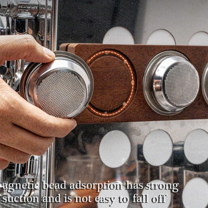 

Wall Mounted Coffee Powder Bowl Holder Space Saving Espresso Filter Basket Board for Kitchen or Office B03E