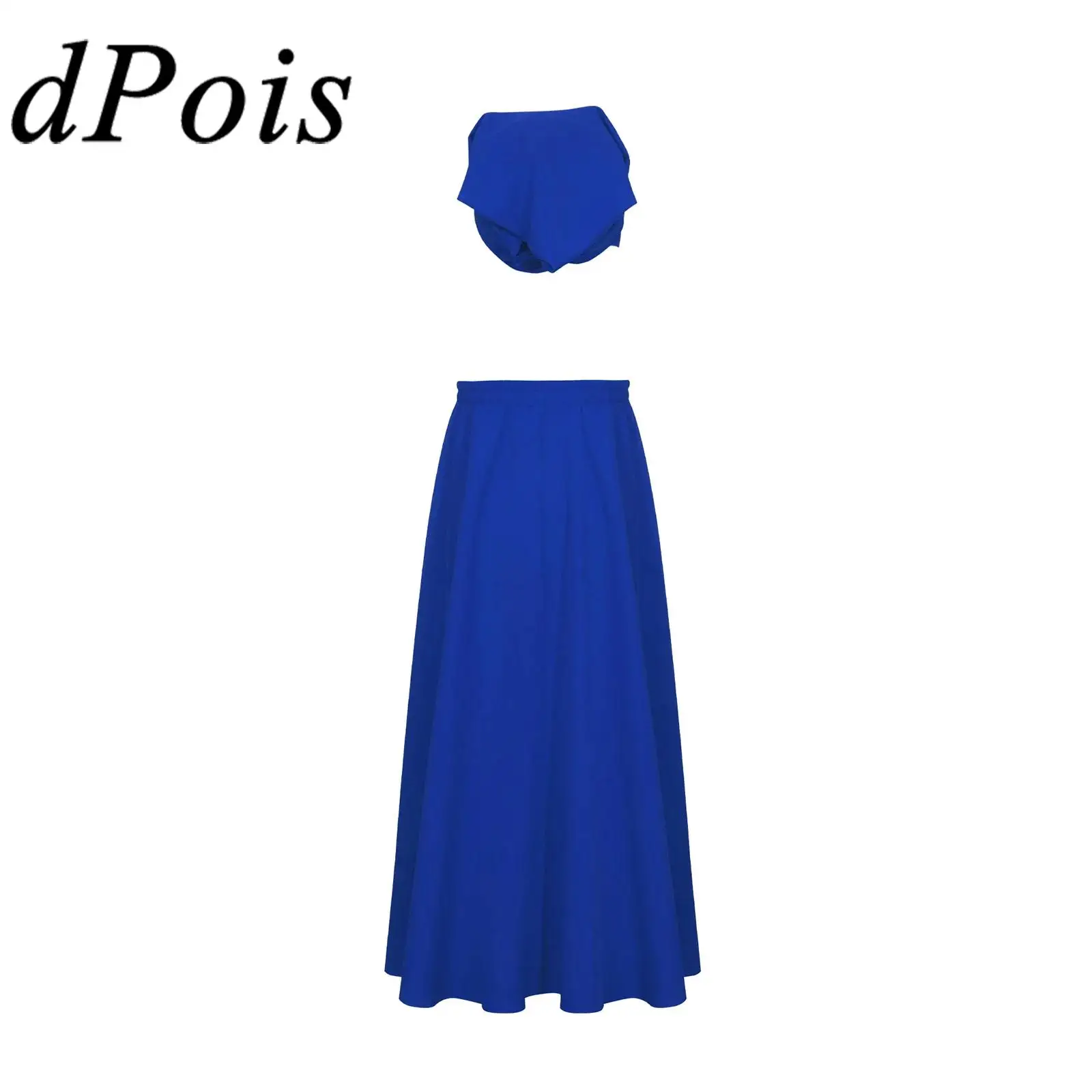 

Girls Carnival Victorian Medieval Costume Elastic Waist Long Skirt with Head Kerchief Vintage Dress Up Outfits Children Skirts