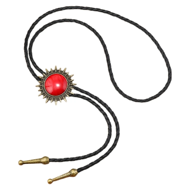 Edelstenen Hanger Bolo Tie voor Mannelijke Vrouwen Bruidegom Bruiloft Ketting Avondfeest Cowboy Stropdas voor Shirt Decors