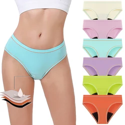 Teenagers Menstrual Panties 4-Layer Leak Proof Moderate Absorption Cotton Macaron Color Reusable Women Period Underwear