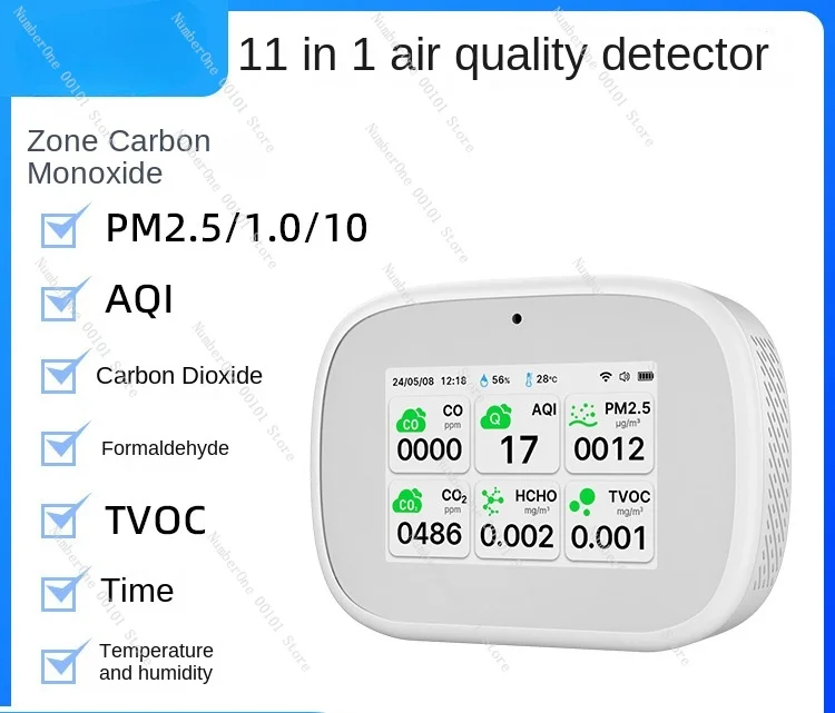 11-in-1 Air Quality Detection PM2.5 Monooxygen Carbon Dioxide TVOC Formaldehyde NDIR Sensor