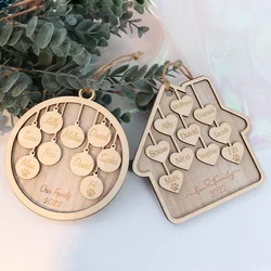 Personalized Family Name Christmas Ornaments 2022,3D Wood Customized Christmas Decor Gifts Custome for Christmas Tree Ornaments