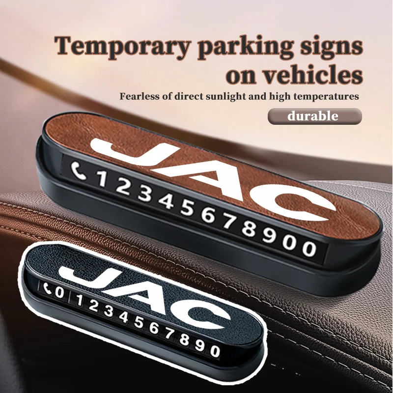 Car Phone Number Card Temporary Parking Plate Car-styling Accessories For JAC J3 J2 S5 A5 J5 J6 J4 S2 T8 RF8 M3 M4 X8 Plus A5
