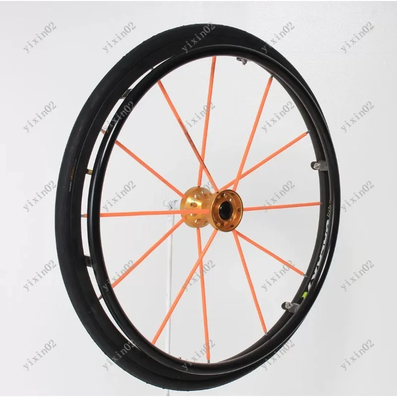 

24 Inch Wheelchair Rear Wheel Assembly with Quick Release Hub Bearing Replacement Parts Included