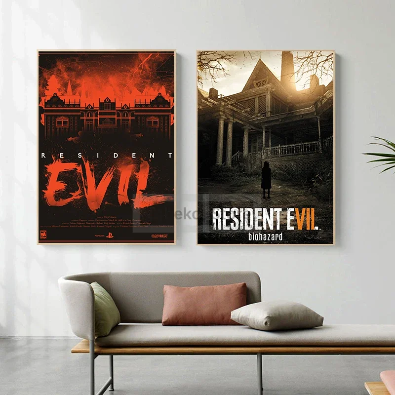 Classic Hot Video Game Resident-Evil 2 4 6 7 Gift Vintage Poster and Prints Canvas Painting Wall Art Pictures Home Room Decor