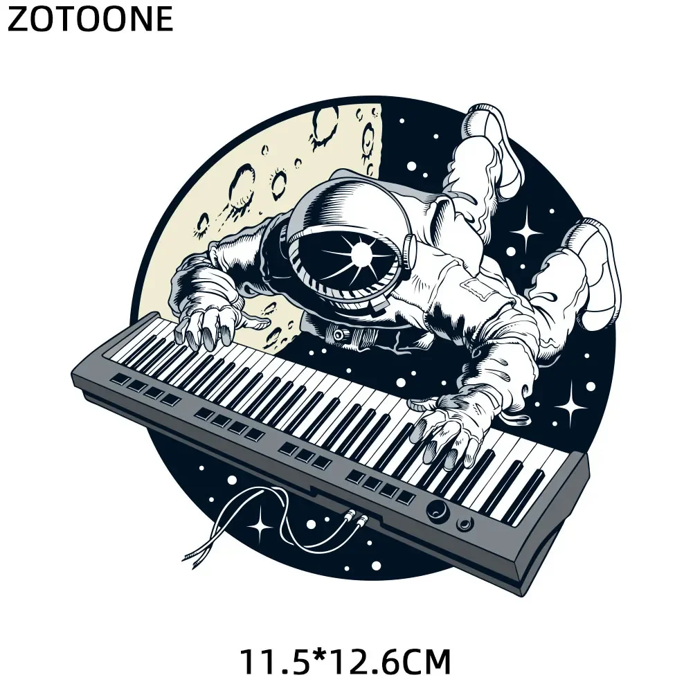 ZOTOONE Iron on Patches Space Astronaut Patch for Clothes DIY Heat Transfer Printed Stickers Clothing Embroidery Applique D