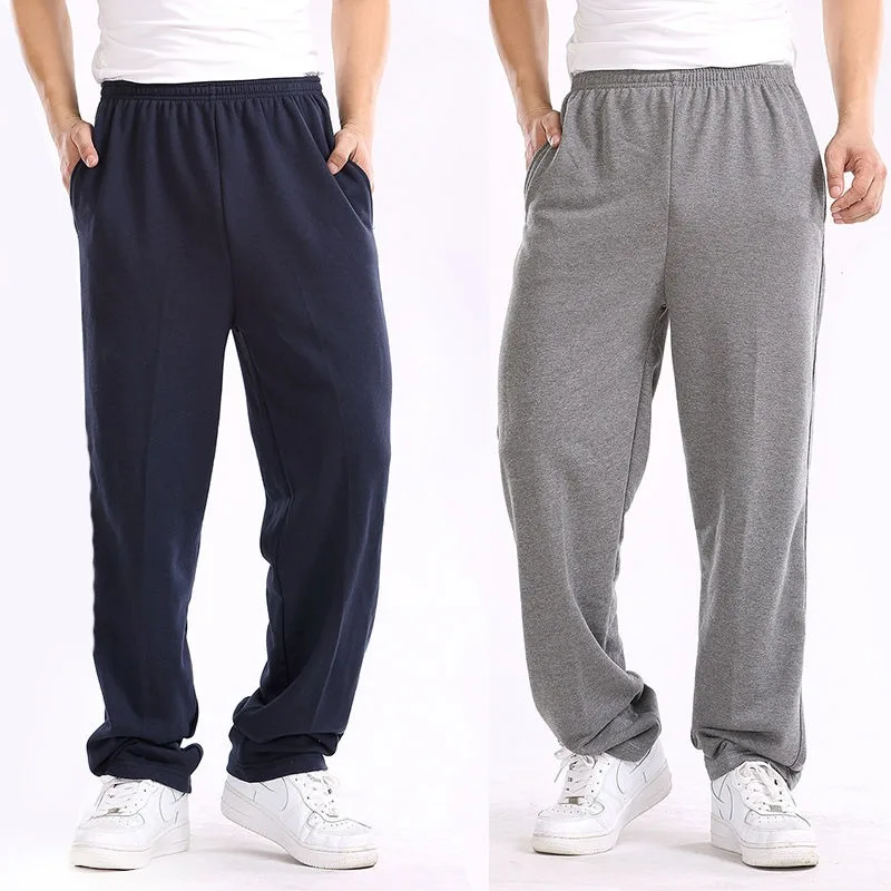 Dicke warme Winter-Jogginghose für ältere Männer, lockeres gerades Bein, elastische Taille, bequeme Freizeithose