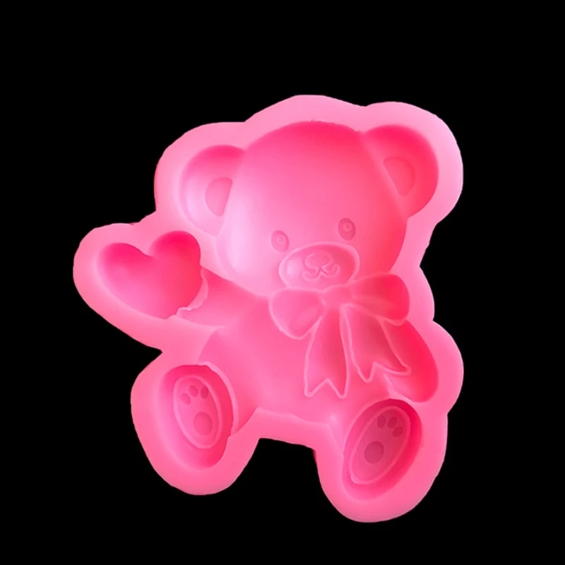 Valentine's Day Heart Bear Gift Fondant Cake Silicone Mold Pastry Chocolate Mould Candy Ice Cream Mold DIY Baking Tool