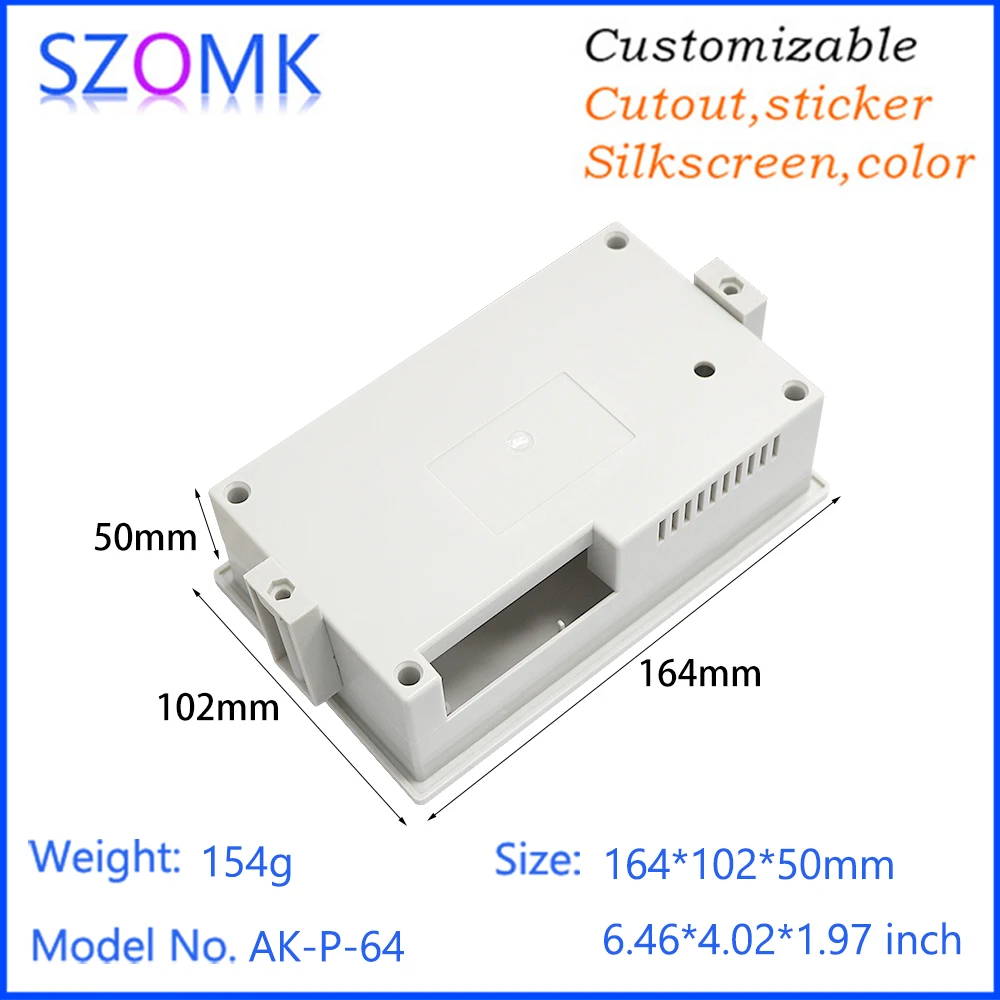 164x102x50mm ABS HMI Text Display PLC Controller Housing Enclosure for Digital Panel Meter Wireless Control Module Project Box